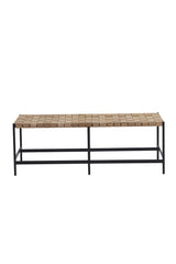 Hand-Woven Leather Bench by Splendido Omari, alternate view 3