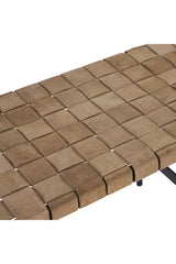 Hand-Woven Leather Bench by Splendido Omari, alternate view 4