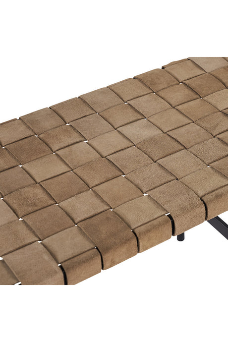 Hand-Woven Leather Bench by Splendido Omari, alternate view 4