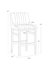 Leather-Look Vertical-Channeled Bar Stool by Splendido Halden Barstool, alternate view 8