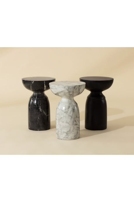 Round Marble-Look Indoor/Outdoor End Table by Splendido Goya Side Table, alternate view 19
