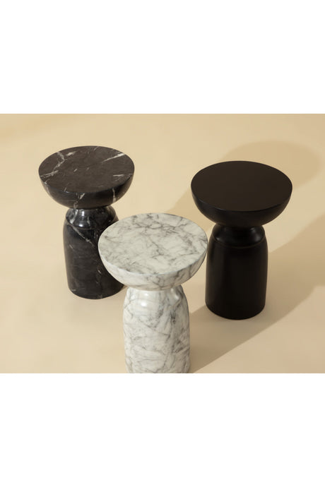 Round Marble-Look Indoor/Outdoor End Table by Splendido Goya Side Table, alternate view 20
