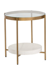 Gold Framed Glass Side Table by Splendido Gia