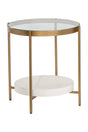 Gold Framed Glass Side Table by Splendido Gia