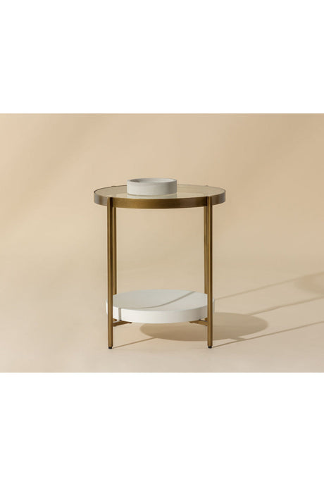 Gold Framed Glass Side Table by Splendido Gia, alternate view 7
