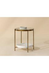 Gold Framed Glass Side Table by Splendido Gia, alternate view 8