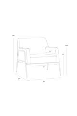 Fabric Upholstered Lounge Chair by Splendido Cybil Accent Chair, alternate view 23