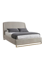 Gray Ruched Headboard Bed by Splendido Nevin
