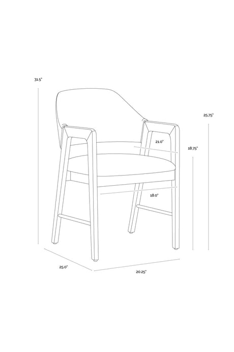 Smoked Acacia Frame Dining Chair by Splendido Milton, alternate view 8