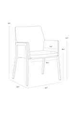 Leather Look Dining Armchair by Splendido Bernadette Dining Chair, alternate view 10