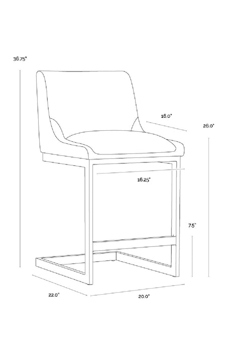 Elegant Open‑Frame Counter Stool by Splendido Holly, alternate view 9