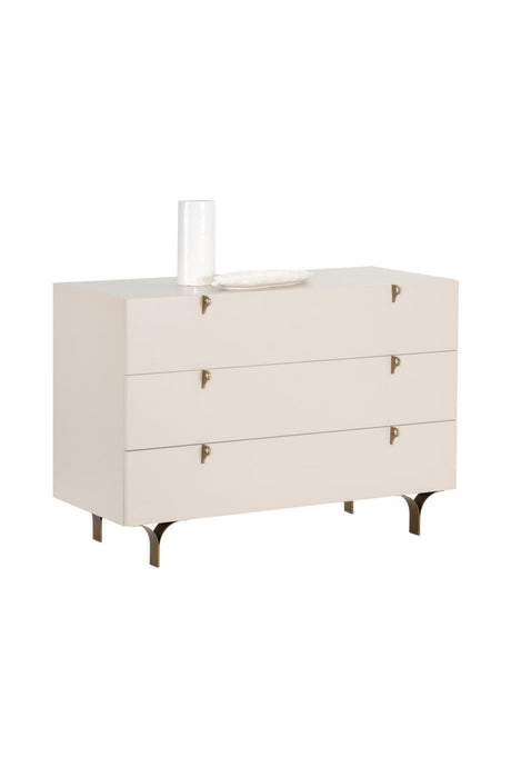 Cream Rubberwood 3-Drawer Dresser by Splendido Celine, alternate view 3
