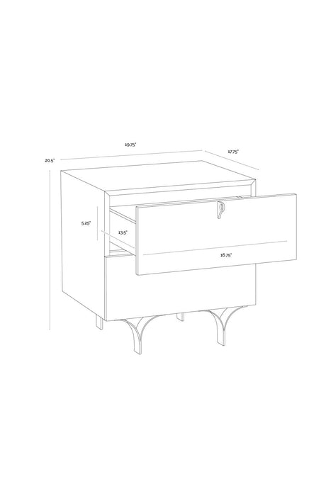 Cream Wood 2-Drawer Nightstand by Splendido Celine, alternate view 14