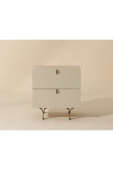 Cream Wood 2-Drawer Nightstand by Splendido Celine, alternate view 8