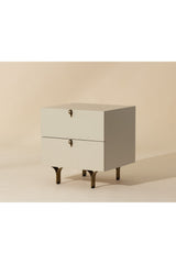 Cream Wood 2-Drawer Nightstand by Splendido Celine, alternate view 9