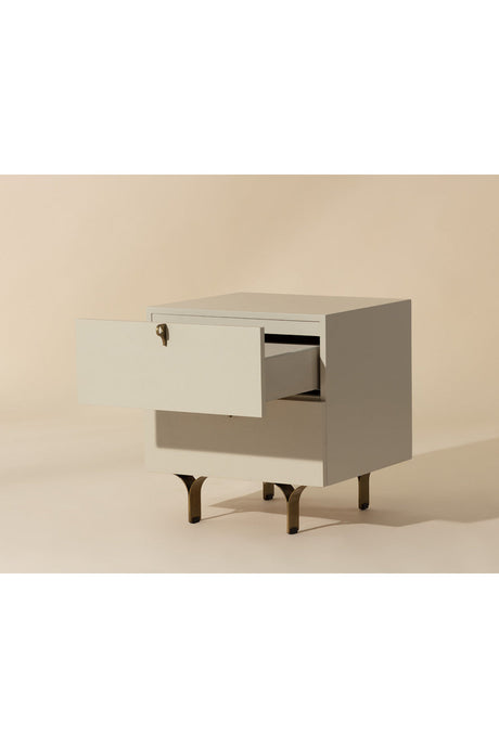 Cream Wood 2-Drawer Nightstand by Splendido Celine, alternate view 10