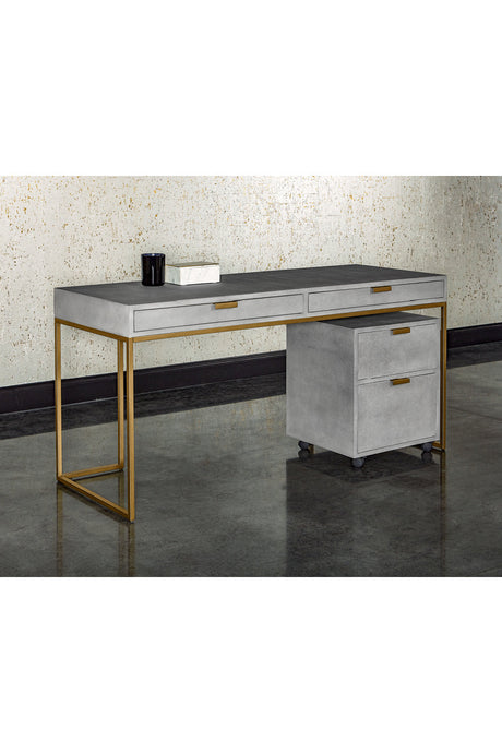 Gray Shagreen 2-Drawer Desk by Splendido Jiro, alternate view 10