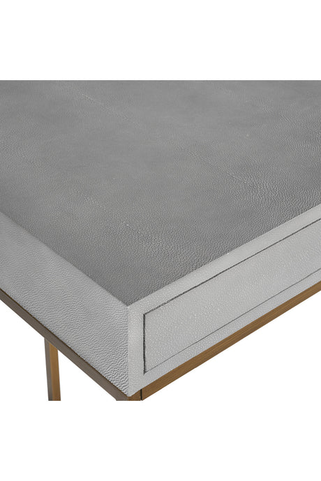 Gray Shagreen 2-Drawer Desk by Splendido Jiro, alternate view 7