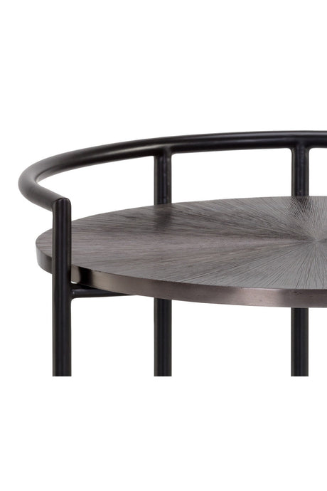 Round Gunmetal & Marble Nightstand by Splendido Brighton, alternate view 4
