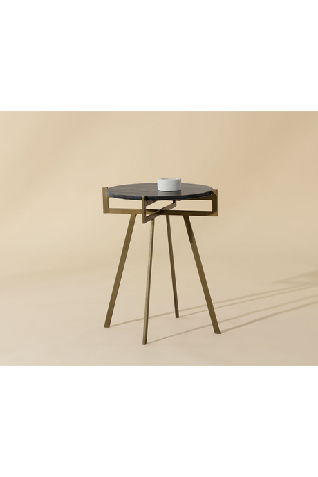 Antique Brass Marble End Table by Splendido Anak Side Table, alternate view 18