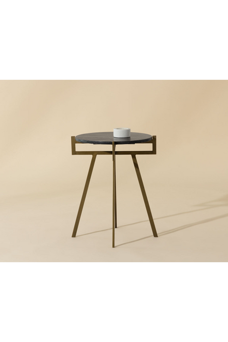 Antique Brass Marble End Table by Splendido Anak Side Table, alternate view 19