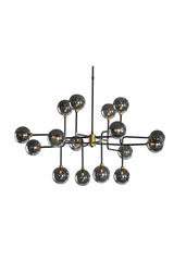 Gray Glass Spheres Chandelier L by Splendido Deimos