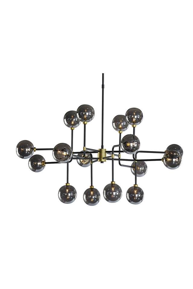 Gray Glass Spheres Chandelier L by Splendido Deimos