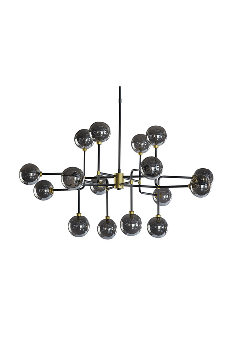 Gray Glass Spheres Chandelier L by Splendido Deimos, alternate view 3