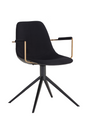 Black Leather Swivel Dining Chair by Splendido Cassius