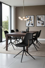 Black Leather Swivel Dining Chair by Splendido Cassius, alternate view 2