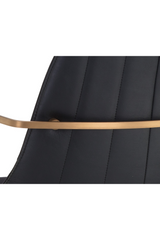 Black Leather Swivel Dining Chair by Splendido Cassius, alternate view 6