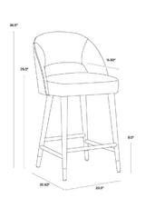 Green Cutout-Back Counter Stool by Splendido Monae, alternate view 11