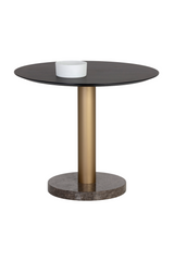 Round Gray Marble Bistro Table by Splendido Monaco Dining Table, alternate view 3