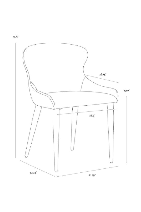 Leather Look Modern Dining Chairs (2) by Splendido Evora, alternate view 21