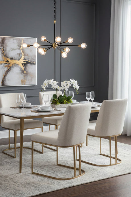 Cream Cantilevered Dining Chairs (2) by Splendido Rayla, alternate view 2