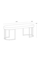 Oval Cream Fabric Bench by Splendido Rayla, alternate view 14