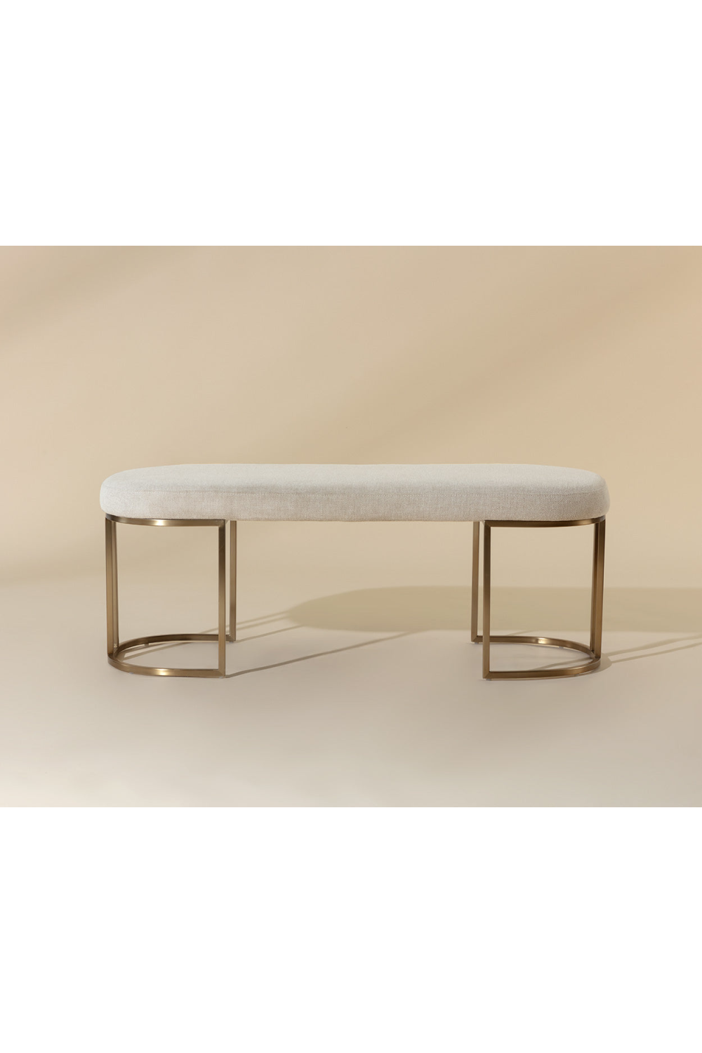 Oval Cream Fabric Bench by Splendido Rayla, alternate view 10