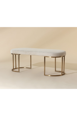 Oval Cream Fabric Bench by Splendido Rayla, alternate view 9