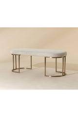 Oval Cream Fabric Bench by Splendido Rayla, alternate view 7