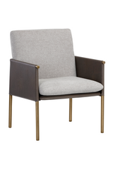 Leather Arm Gray Lounge Chair by Splendido Bellevue Accent Chair