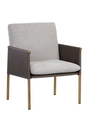 Leather Arm Gray Lounge Chair by Splendido Bellevue Accent Chair