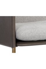 Leather Arm Gray Lounge Chair by Splendido Bellevue Accent Chair, alternate view 8