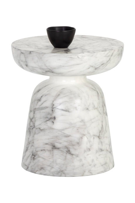 Marble-Look Indoor/Outdoor End Table by Splendido Lucida Side Table, alternate view 3