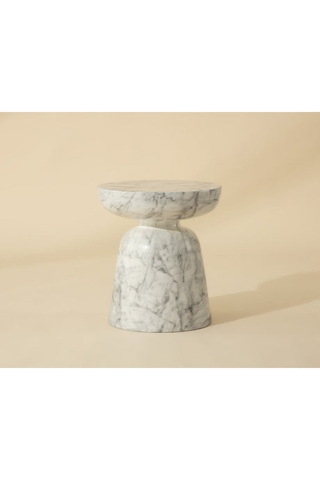 Marble-Look Indoor/Outdoor End Table by Splendido Lucida Side Table, alternate view 6