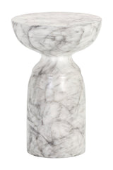 Round Marble-Look Indoor/Outdoor End Table by Splendido Goya Side Table