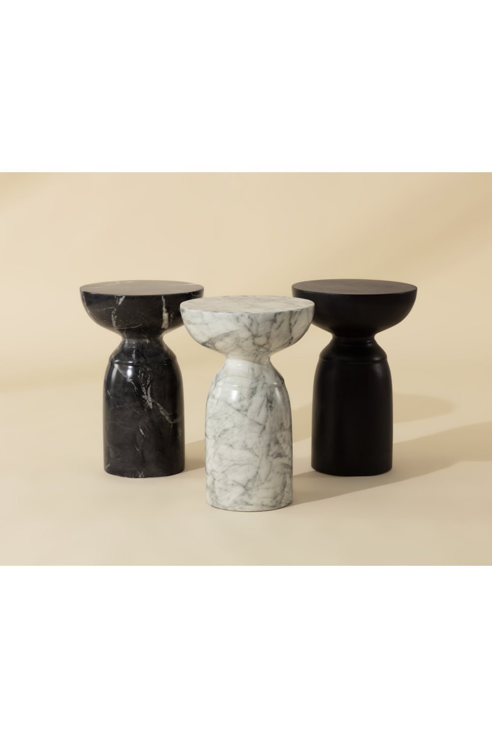 Round Marble-Look Indoor/Outdoor End Table by Splendido Goya Side Table, alternate view 8