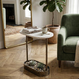 Oval White Marble End Table by Splendido Eden Side Table, alternate view 2