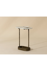 Oval White Marble End Table by Splendido Eden Side Table, alternate view 7