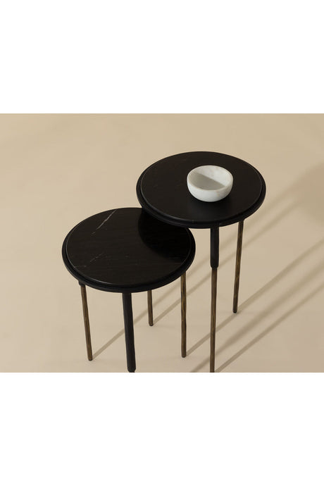 Black Marble Nesting End Tables (2) by Splendido Kyrie Side Table, alternate view 8