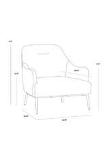 Orange Velvet Look Lounge Chair by Splendido Cameron Accent Chair, alternate view 12